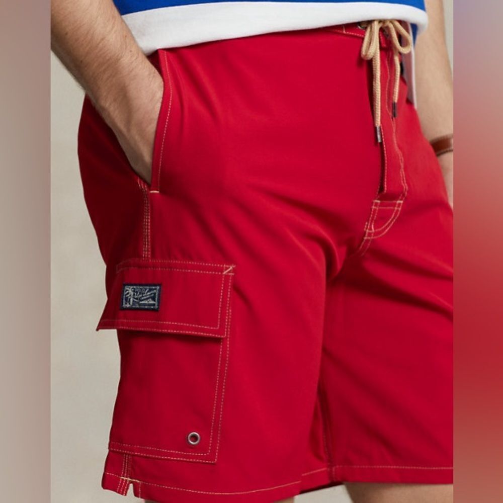 Polo Ralph Lauren 8.5-Inch Kailua Classic Fit Swim Trunk Red size Small